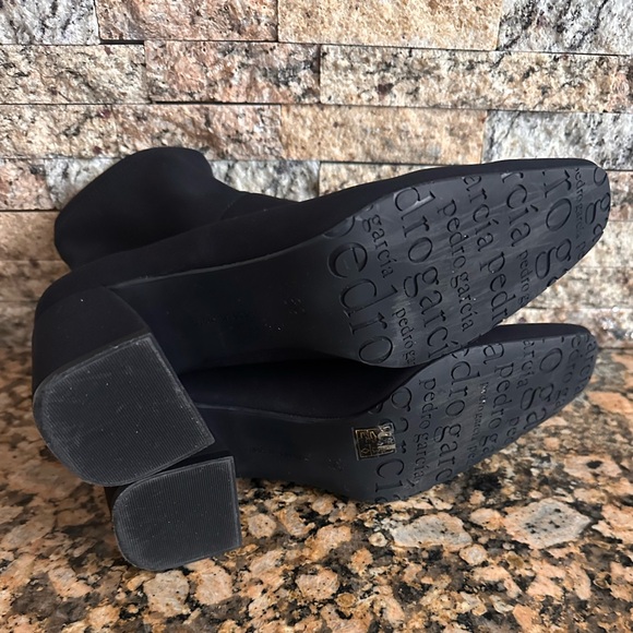 PEDRO GARCIA Women's 65mm Idoia Black Stretch Block Heel Boots - Picture 7 of 9